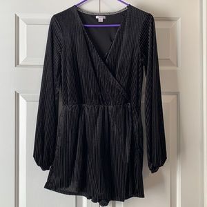 Black Velour Romper